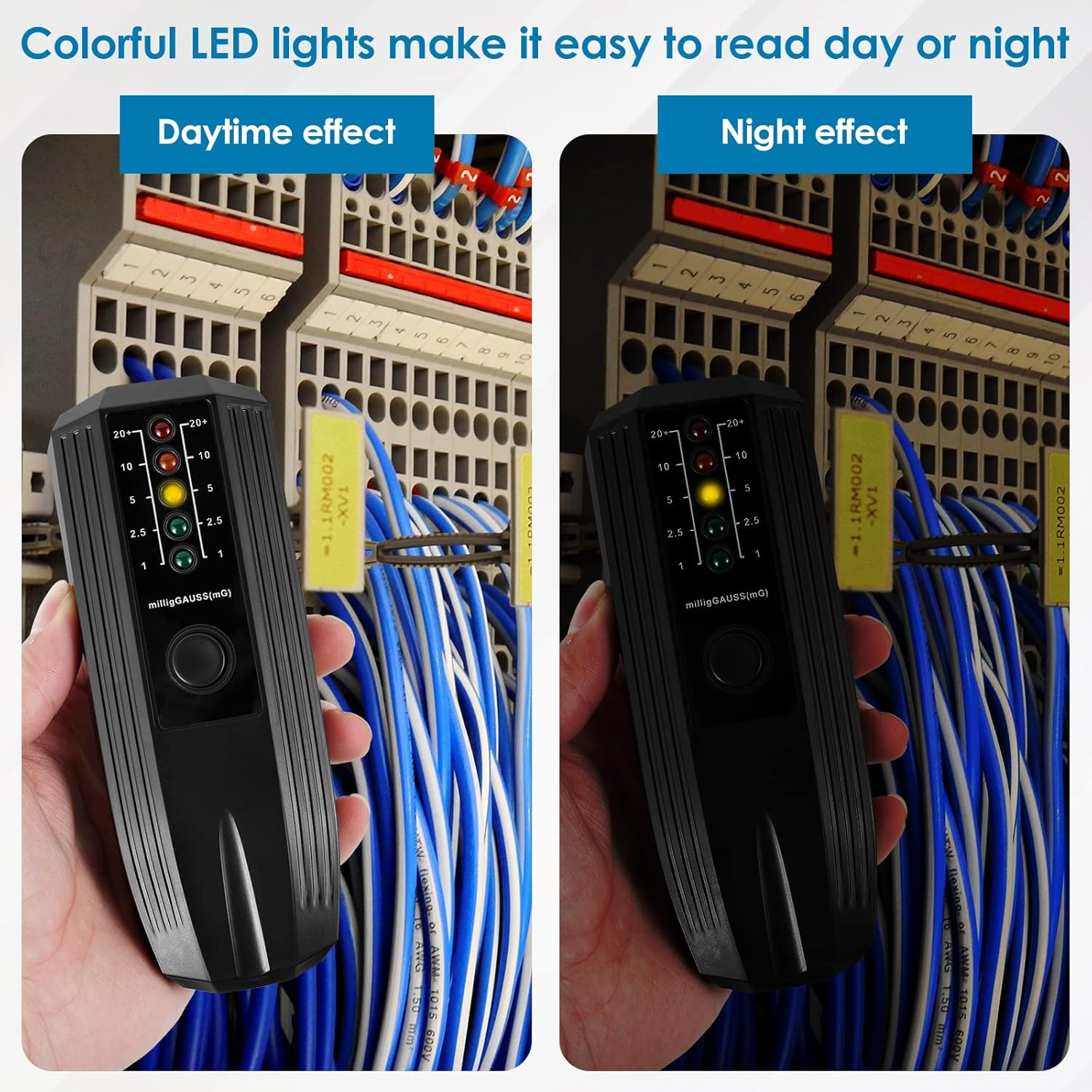 EMF Meter High Accuracy Electromagnetic Field Radiation Detector Battery Powered Electric EMF Detector Ghost Hunting Paranormal Equipment Tester