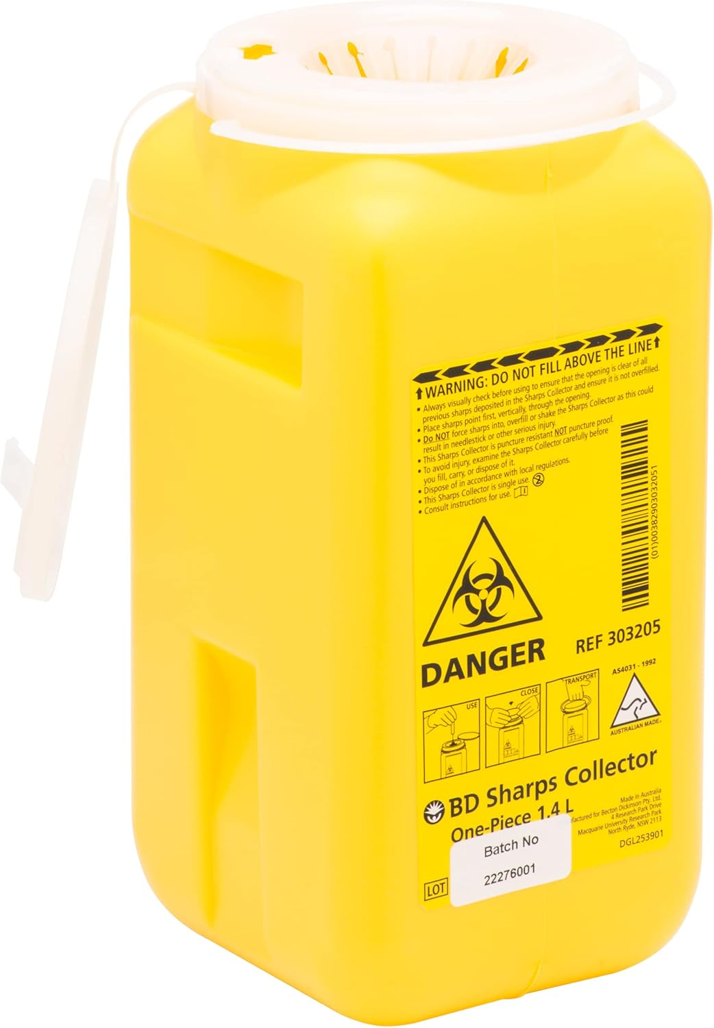 Sharps Bin BD Disposable 1.4L Container