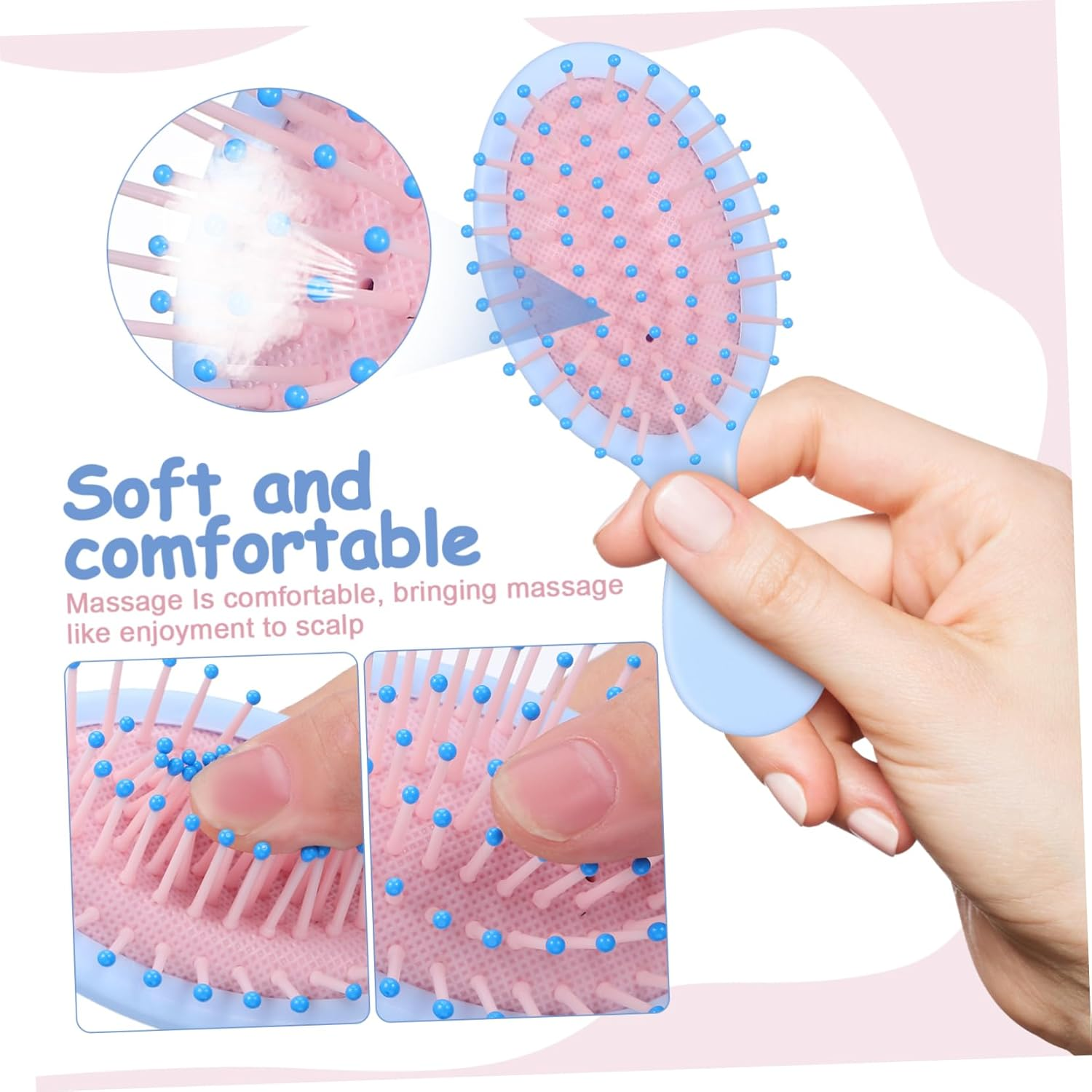 WOFASHPURET 16 Pcs Mini Detangler Hair Brushes for All Hair Types Travel Friendly Small Comb with Sturdy Material Portable in Vibrant Colors for Adults image number 5