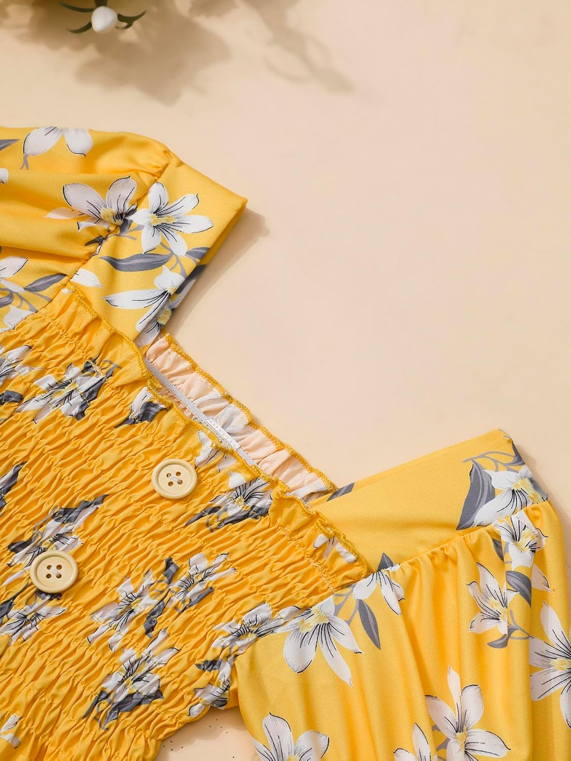 BAVADER One-Piece Girls Romper Jumpsuit, Kids Girls Short Ruffled Flutter-Sleeve Clothes Print Outfits Set for 5-9 Years image number 4