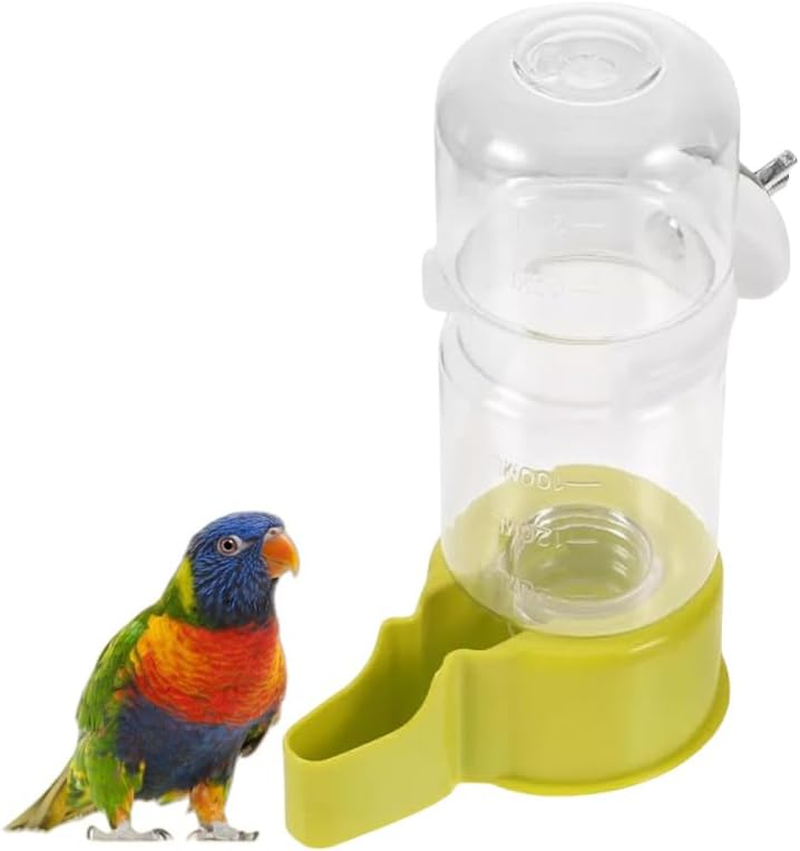 Naisfei Water Dispenser,140Ml Automatic Bird Water Feeder for Parrots, Pigeons, and Small Birds, Transparent Bottle with Secure Cage Mount, Durable Pet Bird Supplies, Ideal for Birdcage Accessories