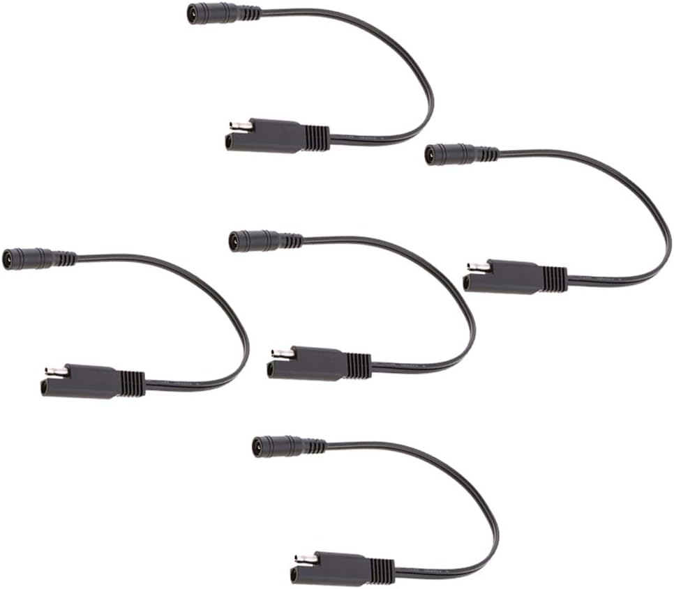 250Mm SAE Connector to DC Plug, Convert SAE to Female Adaptor Cord (Pack of 5) image number 2