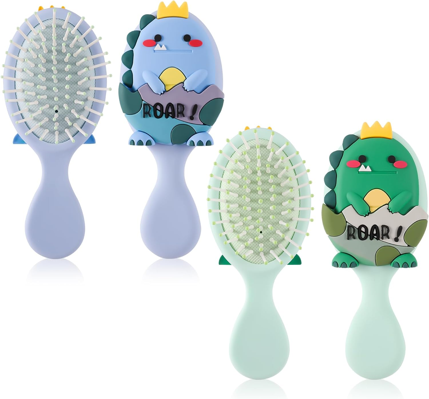 Dusaniyali Pack of 2 Hair Brushes without Pulling Hair Brush Children Antistatic Brush Hair 3D Dinosaur Hair Brush Detangling Brush for Men and Women All Hair Types image number 3