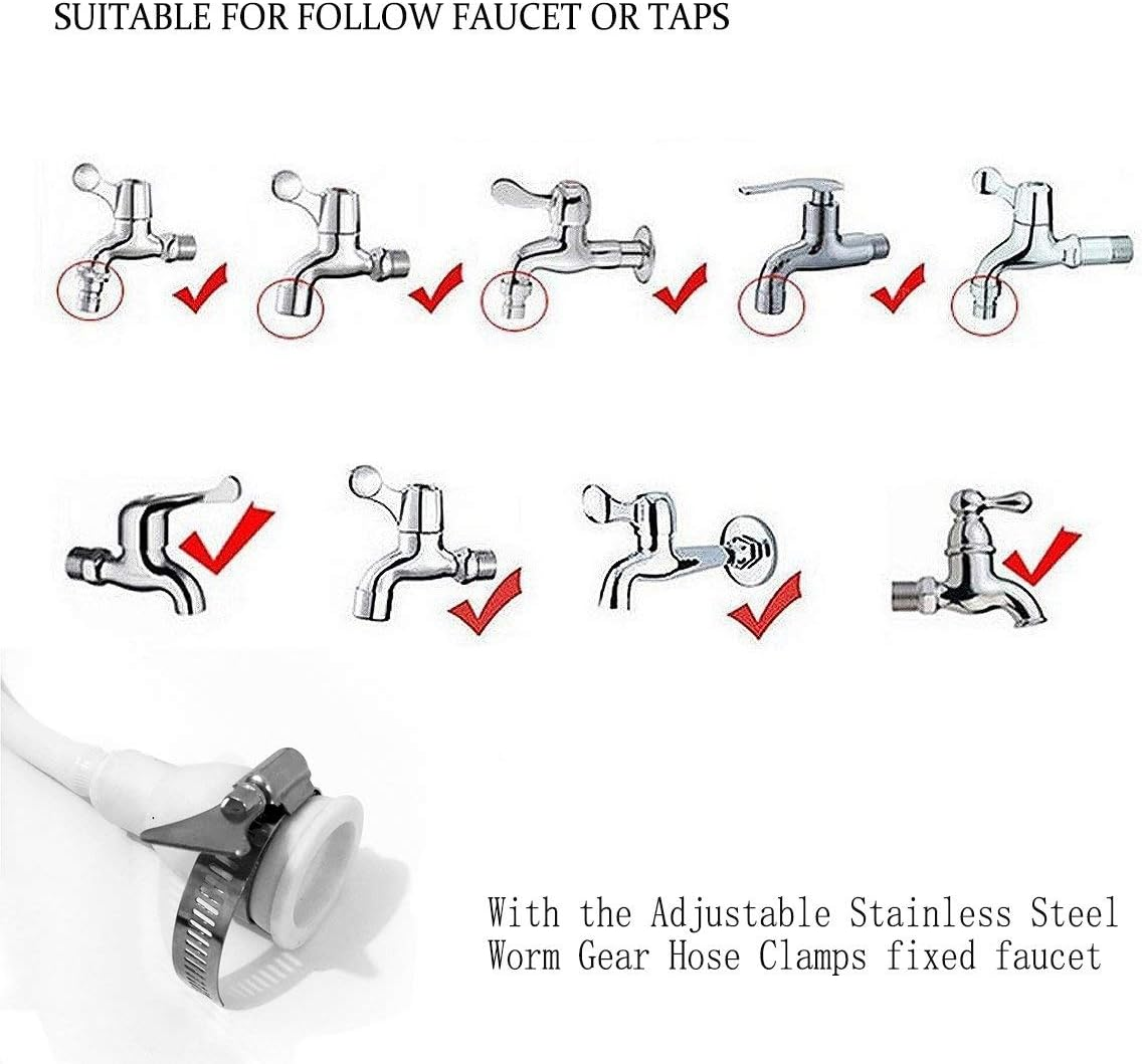 Dog Shower Attachment - Pet Faucet Sprayer Dog Shower Bath Head Spray Drains Strainer - Hose Sink Washing Hairdresser Hair Wash - Dog Shower with Adjustable Worm Gear Hose Clamps image number 4