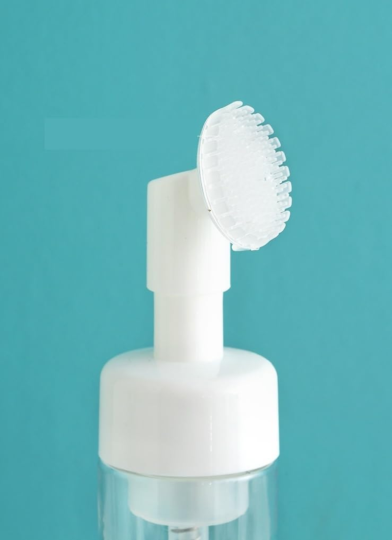 2 Pcs Pump Dispenser,Soap Foaming Bottle Mousse Foam Bottle Facial Cleanser Pump Dispenser with Silicone Foam Massage Clean Brush Head, Suitable for Face Wash Foaming (Transparent, One Size) image number 6