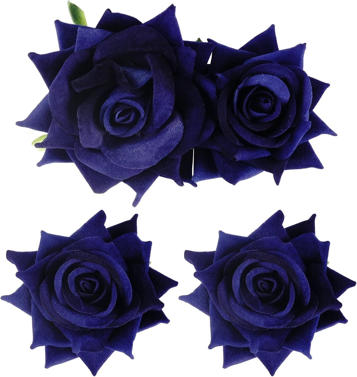 Topbuti 3 Pcs Rose Flower Hair Clip Rose Brooch Flamenco Dancer Hairpin Mexican Hair Accessories for Woman Girls Wedding Party Mother'S Day Halloween Costume (2 Styles) (Red)