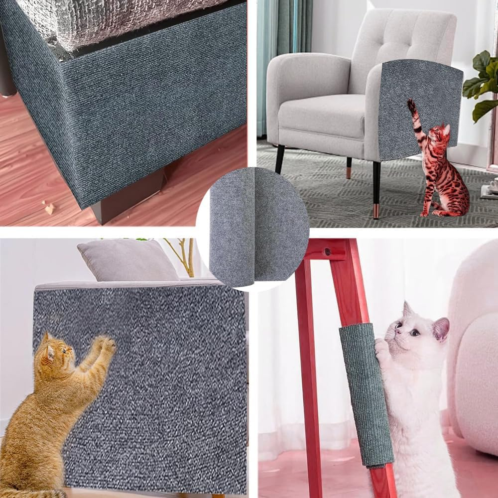 Naisfei Pack of 2 Self-Adhesive Cat Scratching Mat, Cat Scratching Mat, Cat Scratching Board, Cat Scratching Board, Cat Scratching Mat for Couch, Sofa, DIY Scratching Post, Climbing Pad (100 X 30 Cm) image number 1