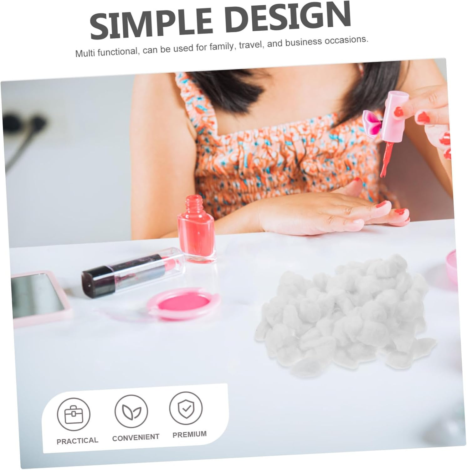 Mikinona 500G Mini Cotton Balls for Nail Gel Cleaning Multi-Function Cotton Balls for Spas and Salons image number 5