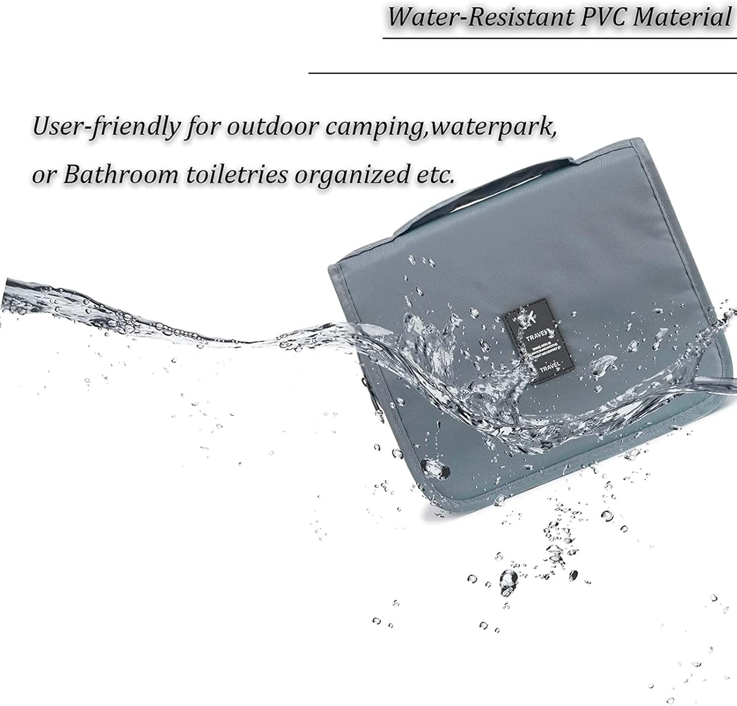 DAWNTREES Grey Hanging Travel Toiletry Bag Cosmetic Make up Organizer for Women and Girls,Travel Accessories,Make up Bag Toiletries Waterproof. image number 5