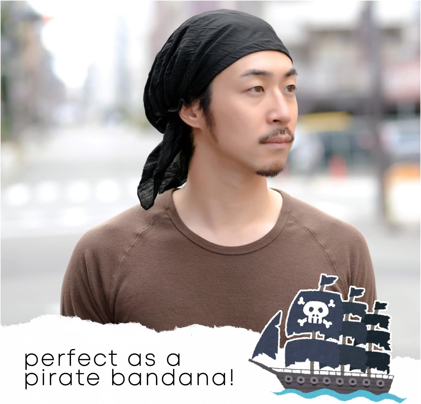 CHARM Pirate Bandana Head Scarf - Balding Hair Cap Headwrap Hat Chemo image number 4