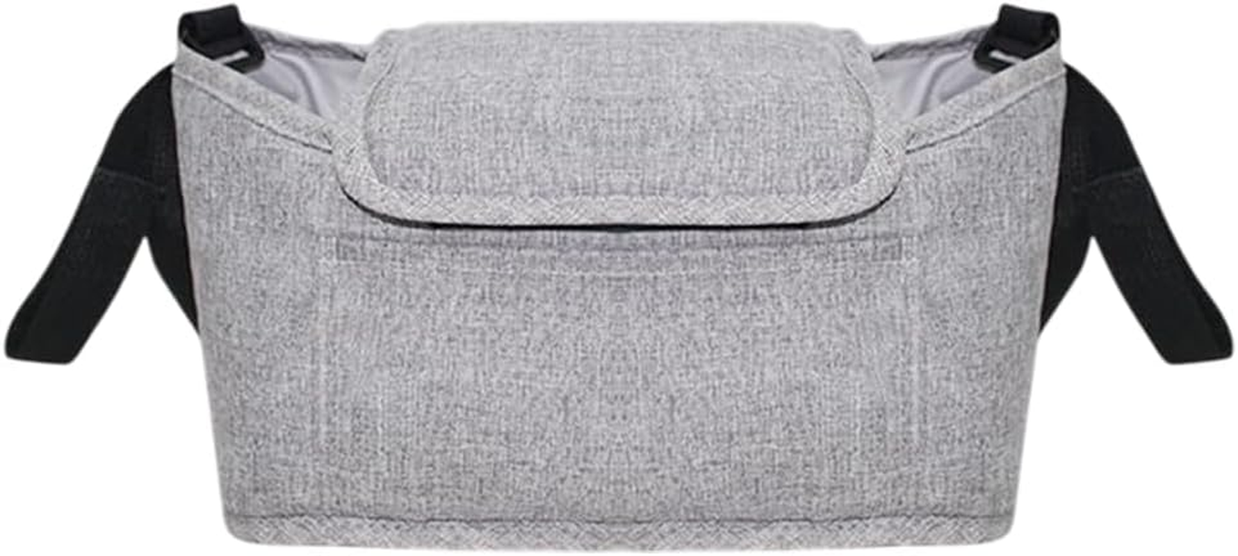 AIMALL Multi-Purpose Large Capacity Baby Stroller Storage Bag 11.8In X 6.69In, Hanging Linen Organiser with Adjustable Strap, Phone Bottle Tissue Compartments, Grey Colour image number 3