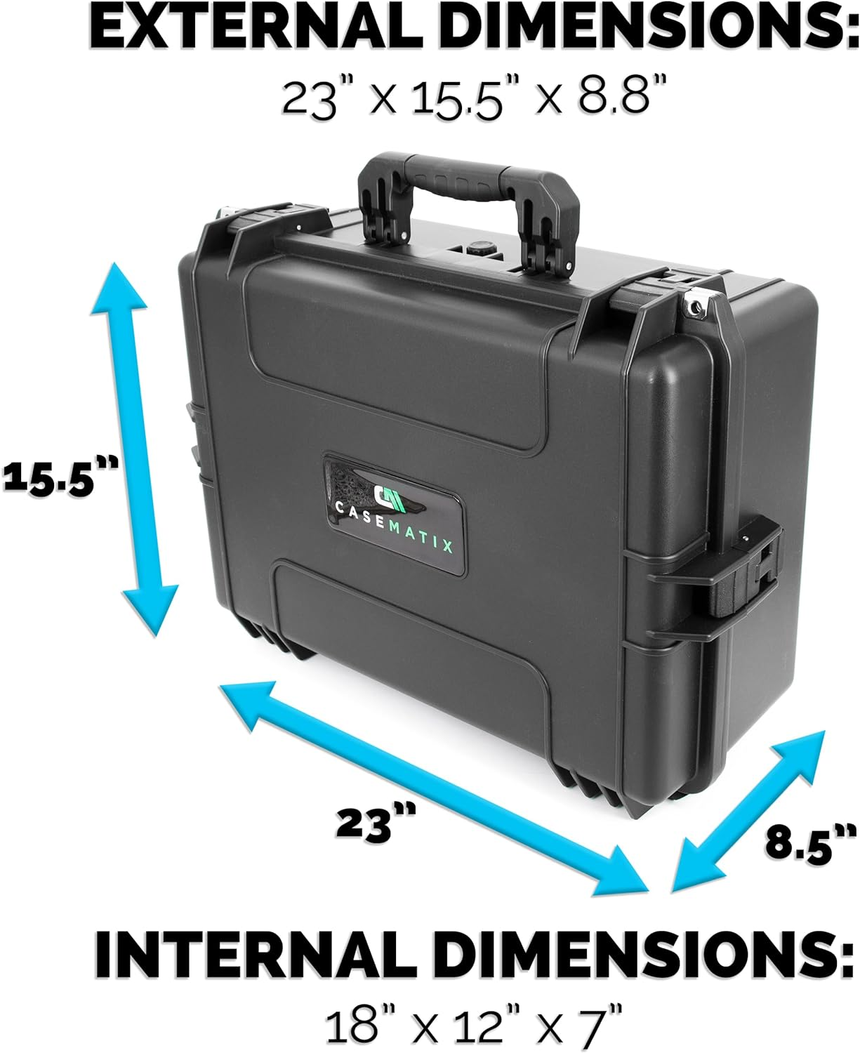 Casematix Waterproof Audio Mixer Case Compatible with Yamaha MG12XU 12 Channel Mixing Console Fits 17.0" X 12.1" X 5.0" Mixers and Cables image number 2