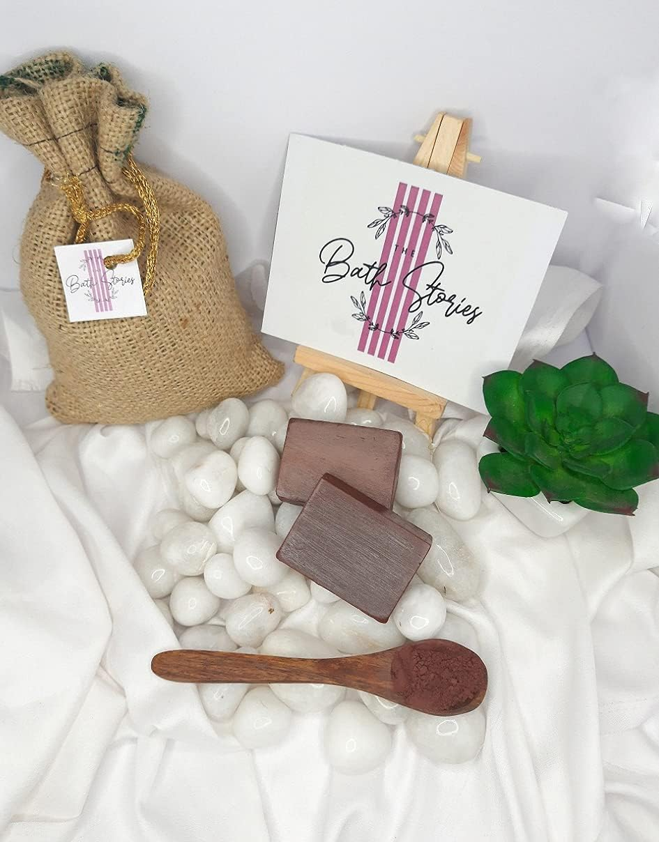 The Bath Stories Handmade Organics Red French Clay Facial Bar for Deep Cleanse Skin 45 Gms. (Pack of 2) image number 3