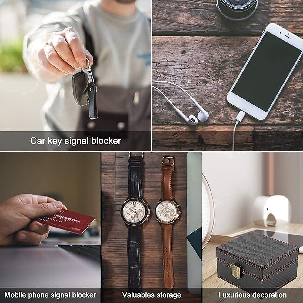 Car Key Signal Blocking Box Large Faraday Box 11.6 X 9X 5.8Cm for Car Keys Phones RFID Blocker Case Car Key Safe Blocker Box Keyless Car Keys Fob Storage Box Cars Security anti Theft Large Storage Box image number 2