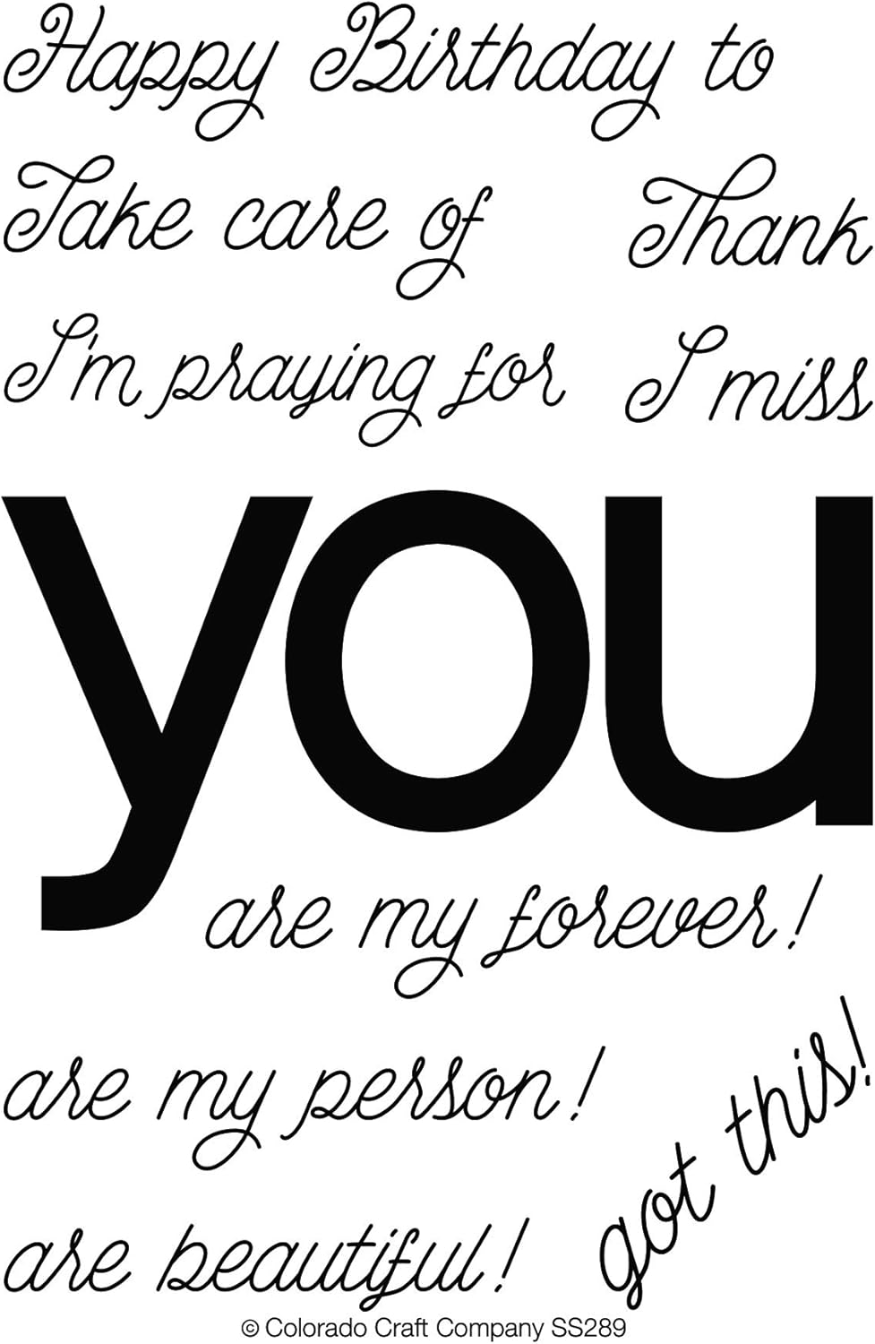 COLORADO CRAFT COMPANY SS289 Colorado Clear Stamp, Us:One Size, You Greetings-Savvy Sentiments image number 2