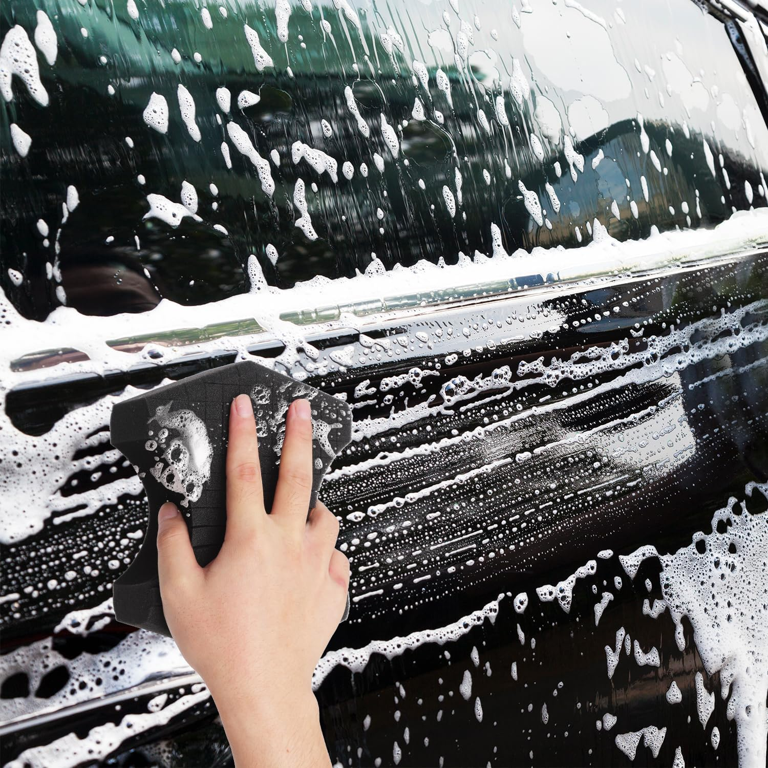 Car Wash Sponge, Non Scratch Car Sponges Soft Rinseless Foam Sponge for Detail Car Washing Cleaning image number 4
