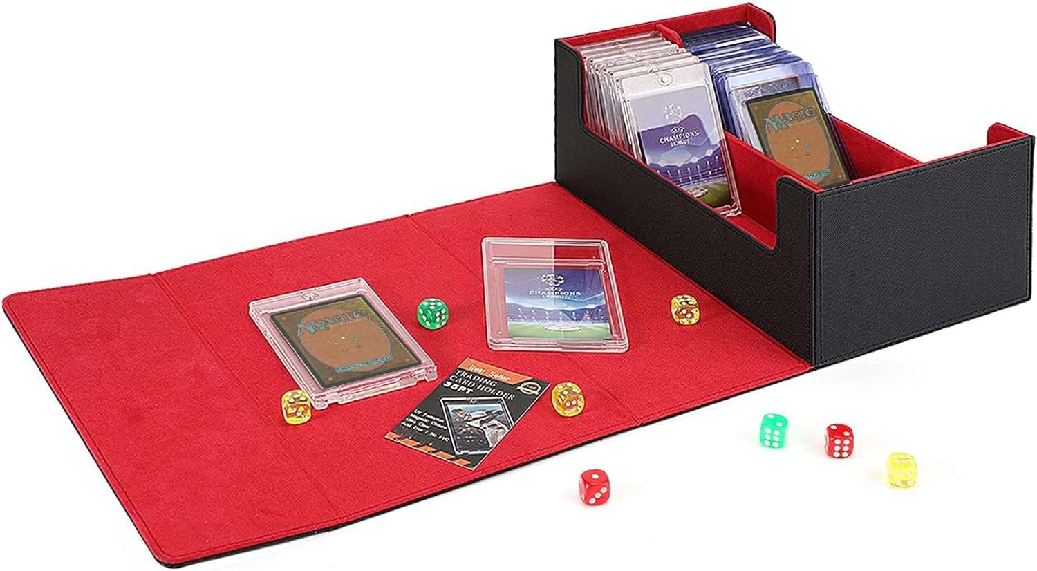 YOZOTI Deck Card Storage for 72 Magnetic Card, 2 Rows Deck Trading Cards Box Holding Compatible with TCG Loader MTG Storage Boxes for Baseball Play Cards image number 4