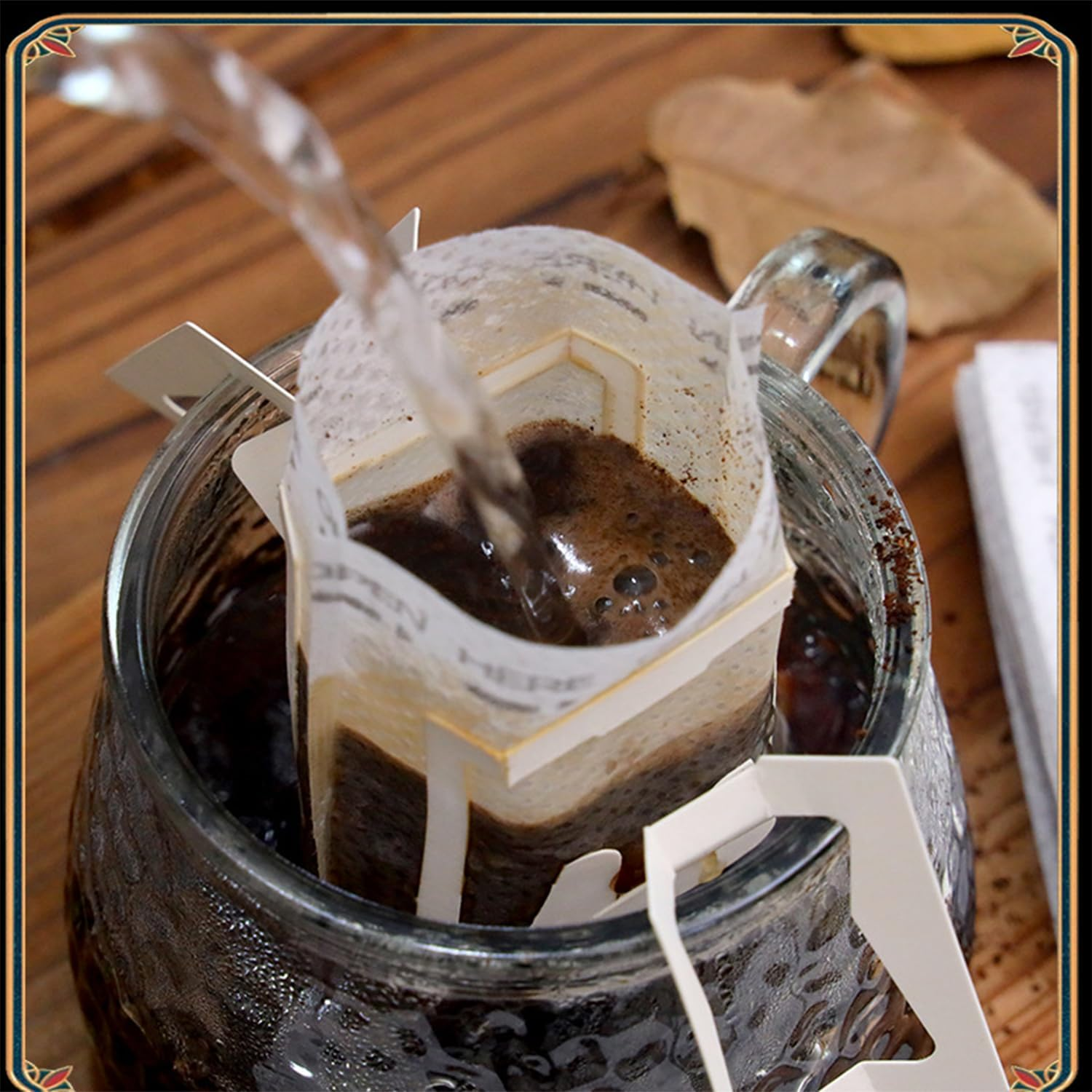 100Pcs Portable Coffee Filter Paper Bag, Hanging Ear Drip Coffee Bag, Single Serve Disposable Drip Coffee Filter Bag for Travel, Camping, Home, Office Daily, House image number 2