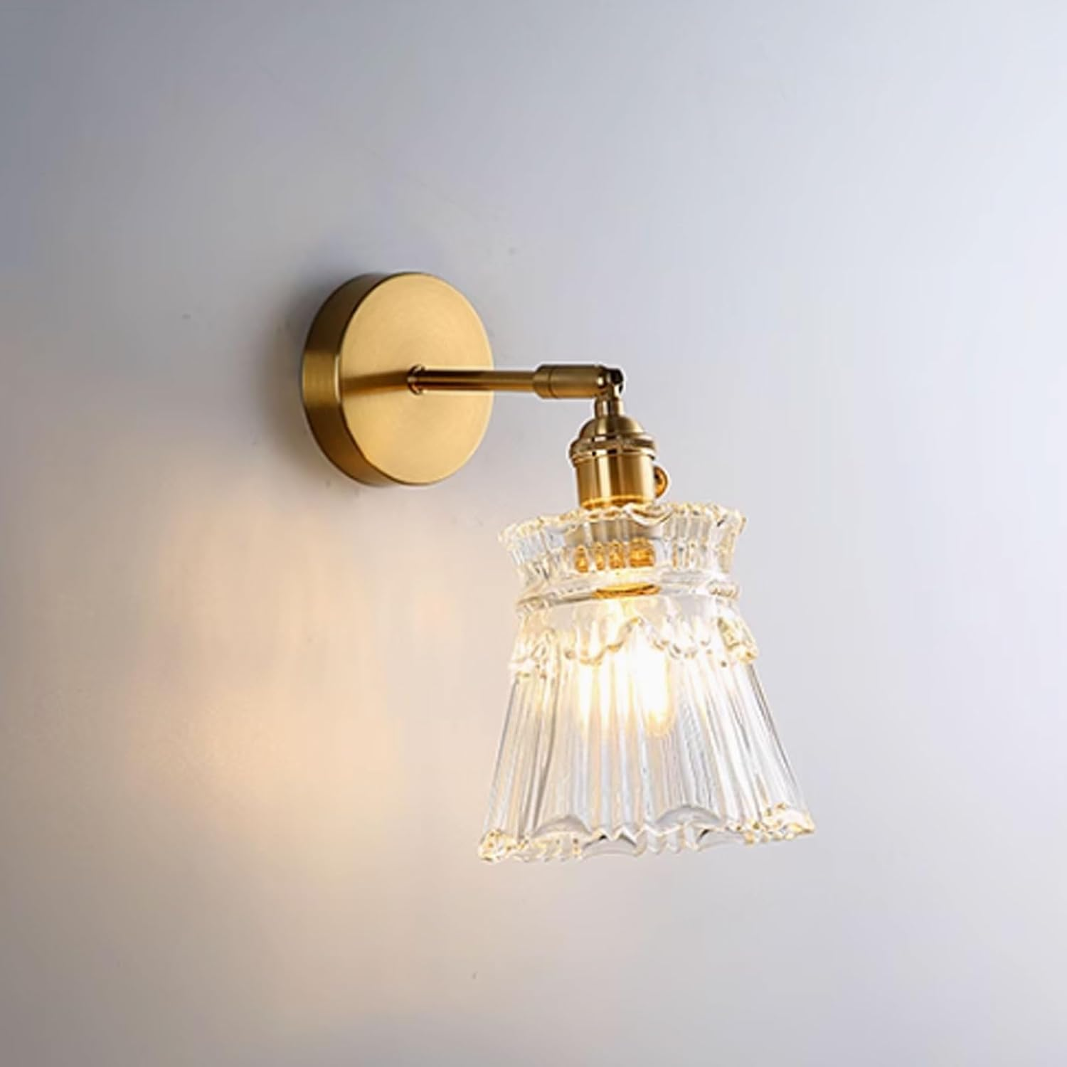 Adjustable Retro Wall Sconce Industrial Brass Wall Light E27 Bulb Holder with Clear Glass Shade for Vanity Mirror Lighting Wall Lighting image number 1