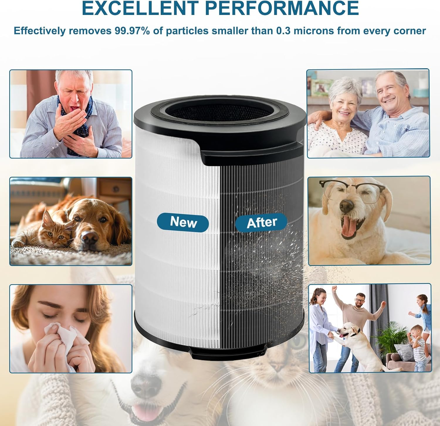 FY1700/30 Replacement Filters - Compatible with Philips 1000I Series Air Purifier Model Number AC1715/70、 AC1715/41、 AC1715/30, Part FY1700/30 image number 4