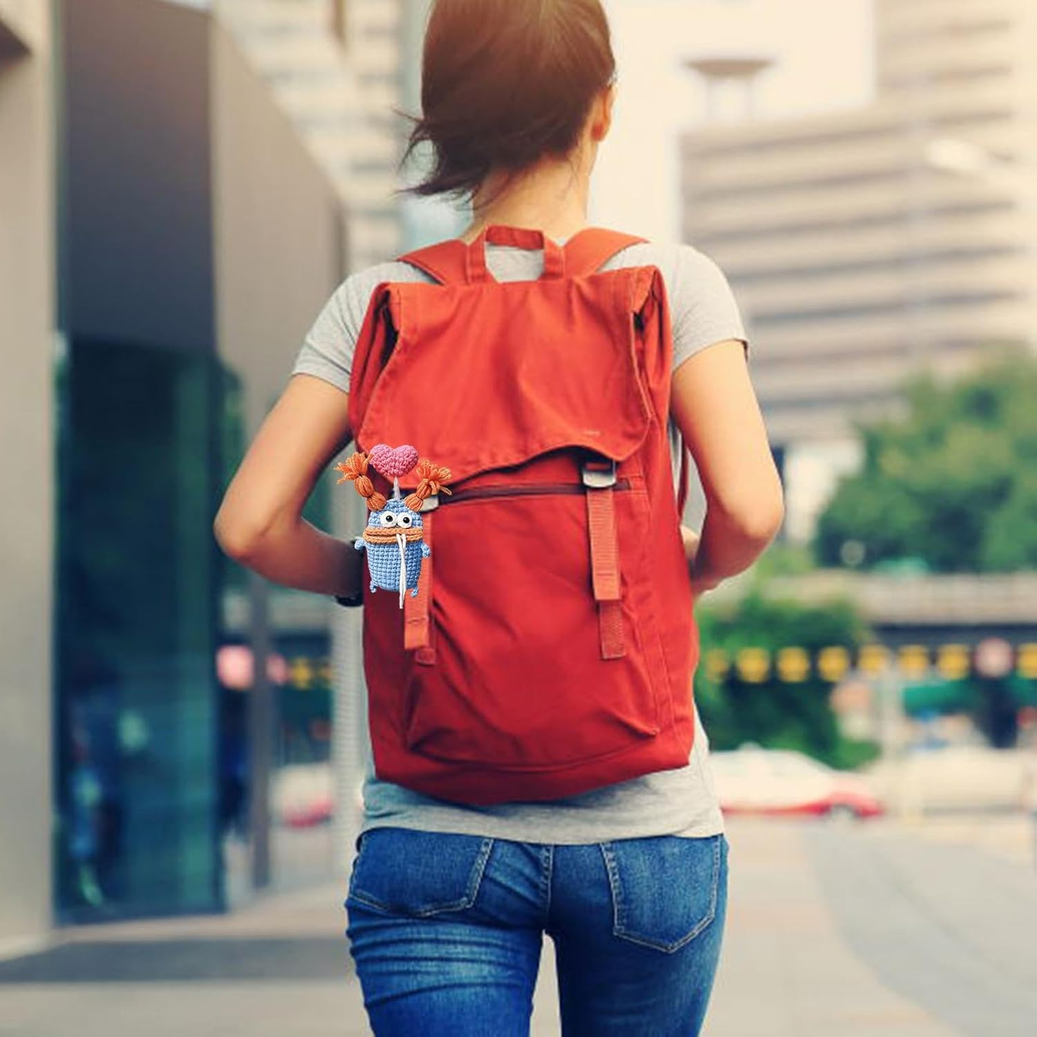 Key Fob Pouch Crochet Large Sausage Mouth Key Case Holder Creative Cute Key Case Lovely Pure Crochet Key Pouch Handmade Woven Keychain for Home Keys Sausage Mouthpiece Key Cover