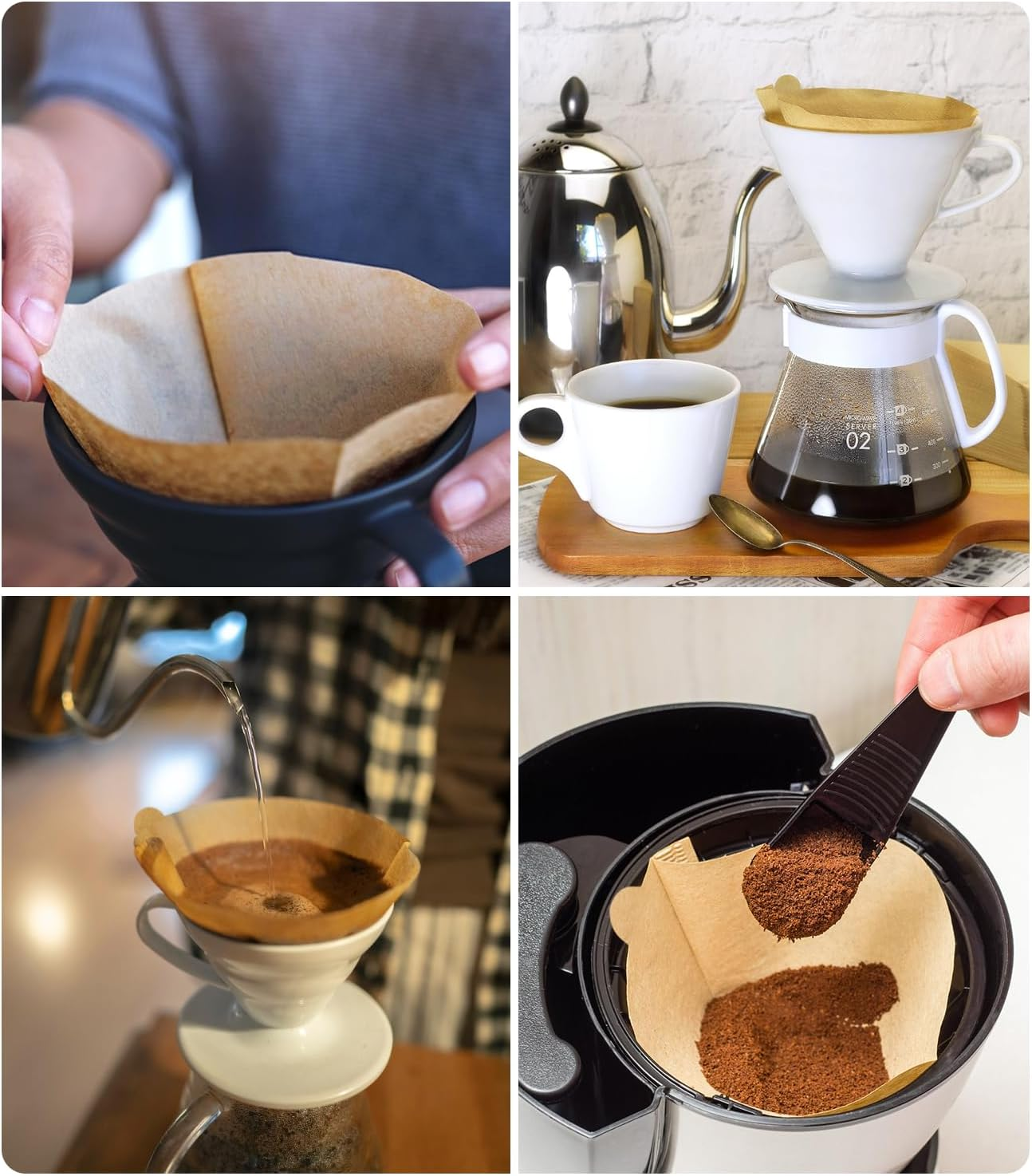 Muztinte #4 Cone Coffee Filters, 100 Count (Pack of 1)，4 Coffee Filters Paper Fits for Pour over and Drip Coffee Maker, 8-12 Cup，Natural Unbleached，Chlorine Free image number 5