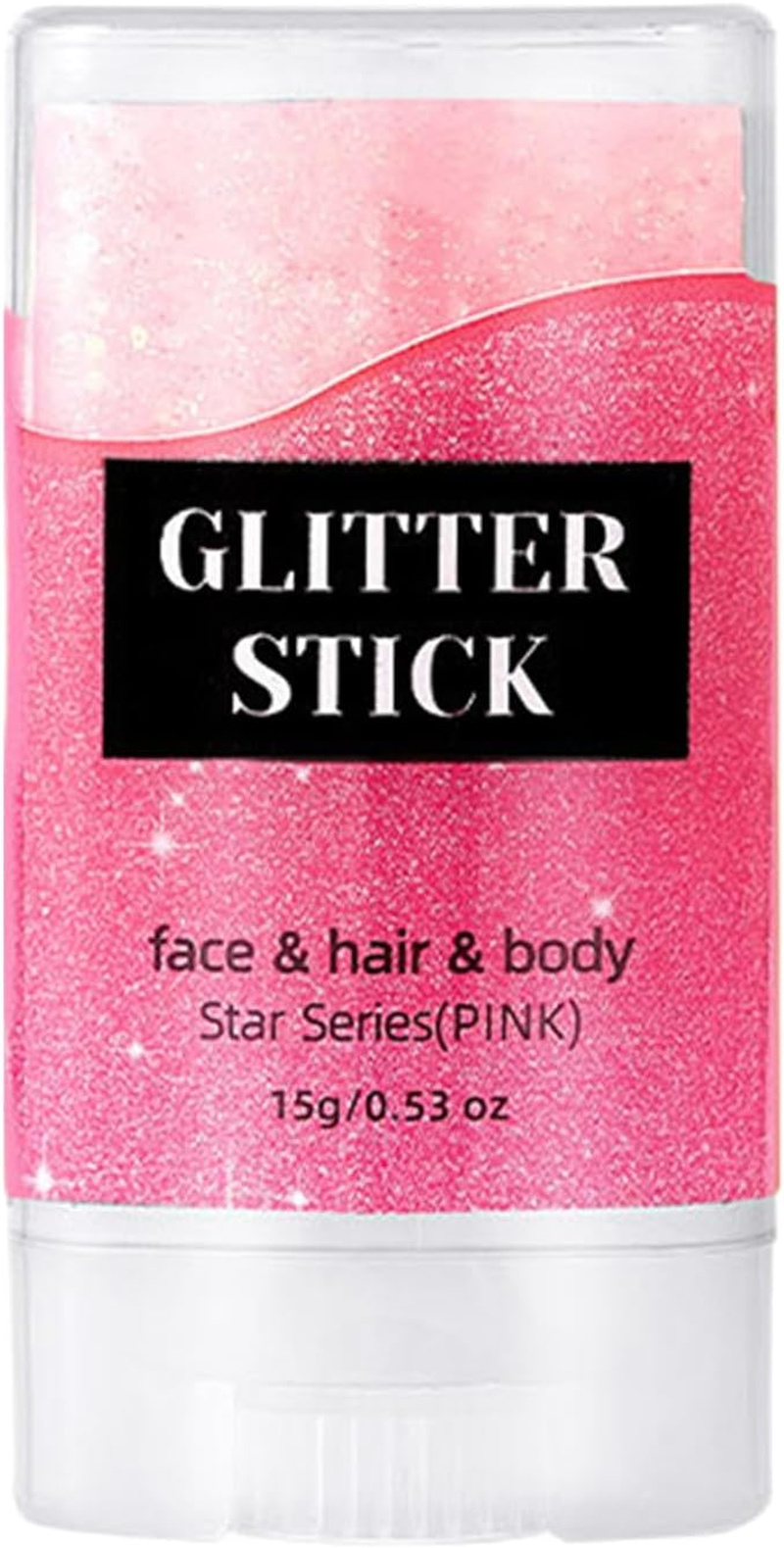 Stick Hair Glitter | Festival Makeup Face Glitter Stick - Skin-Friendly Versatile Shimmer Makeup for Stage School Celebration Party Events - Gold image number 2