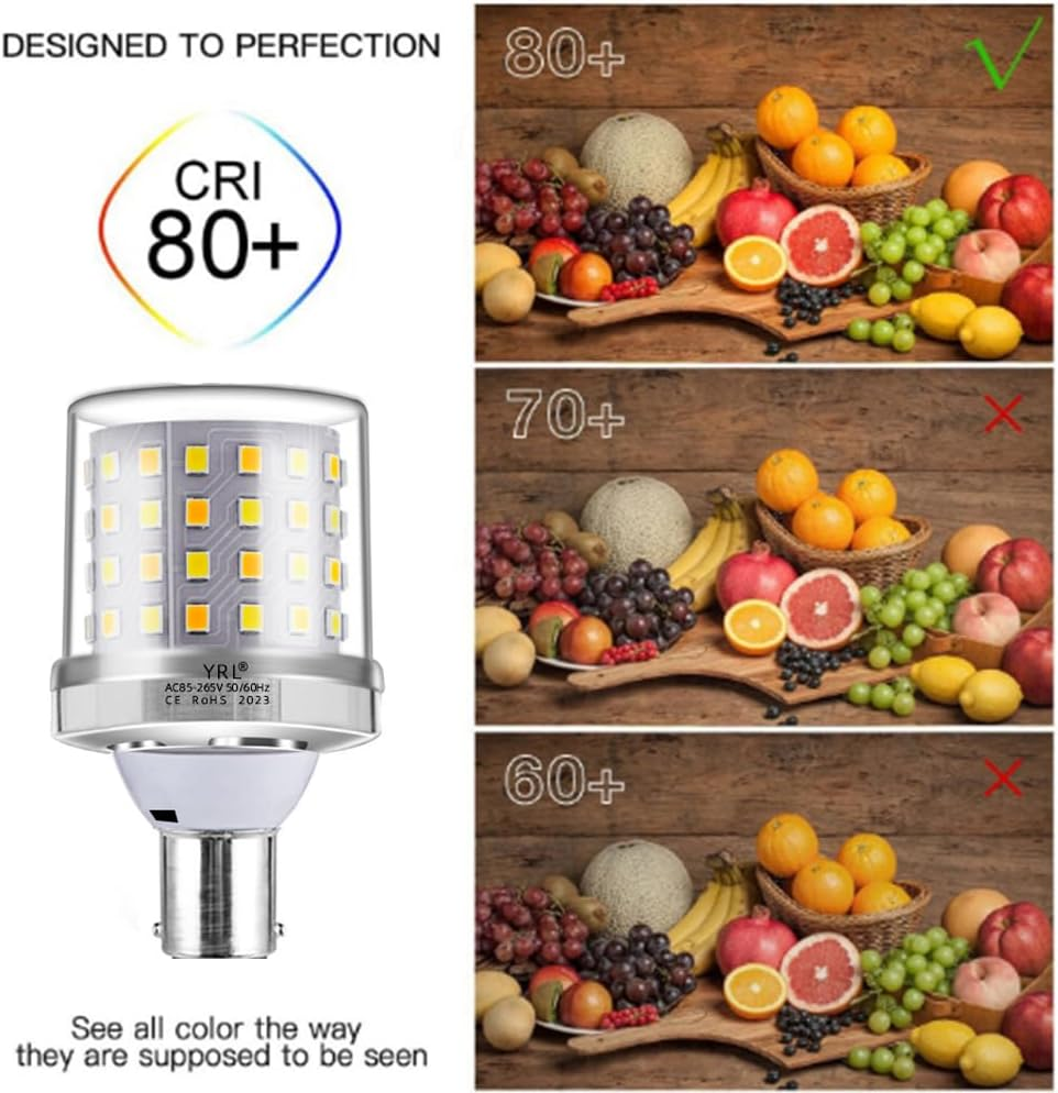 Mini LED Corn Bulbs 9W, B15 Bayonet Light Bulbs, Warm White 3000K, 80W Incandescent Equivalent, 800LM Non-Dimmable, Corn Light for Home Lighting, Pack of 4 (3000K-Warm White, B15) image number 2