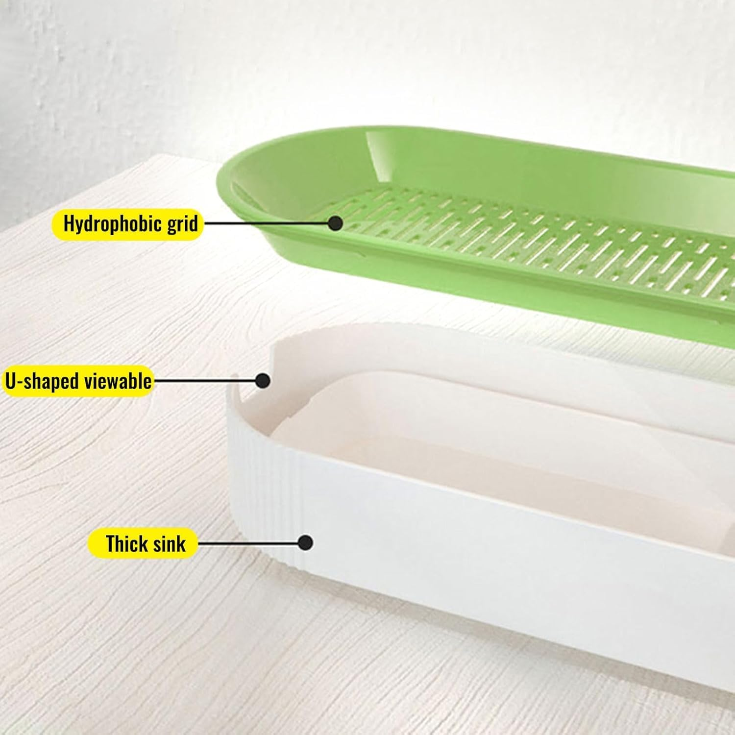 3 Pcs Cat Grass Planter, Hydroponic Cat Grass Planter,Planting Box,Soilless Culture Growing Kit, Nursery Planting Box for Indoor, (Yellow Green Blue) image number 3