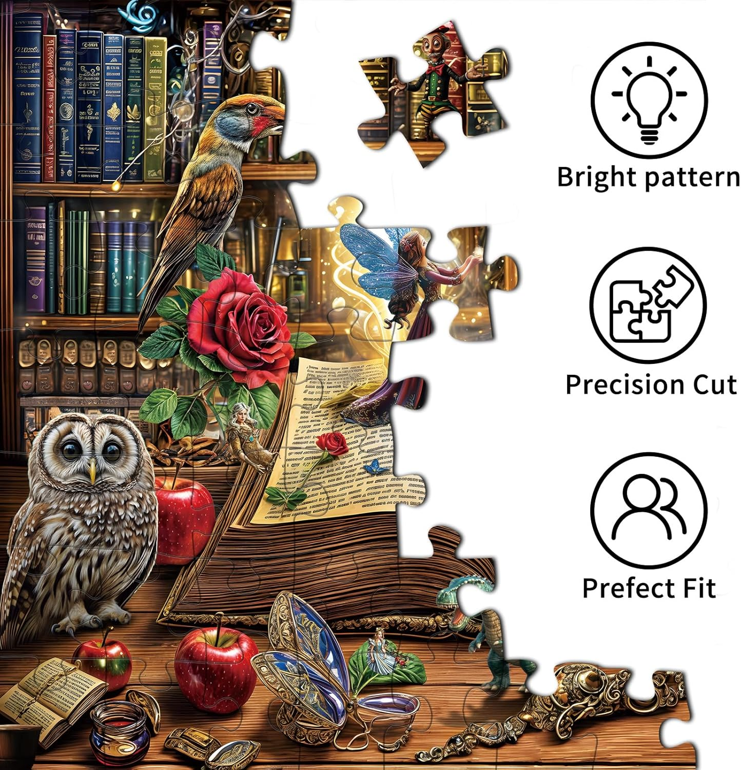 Jigsaw Puzzles for Adults 1000 Pieces, Interlock Perfectly Letter on Back No Dust, Home Decor Birthday Gift Toy for Men Women Elders Seniors, 1:1 Poster -Magic Book