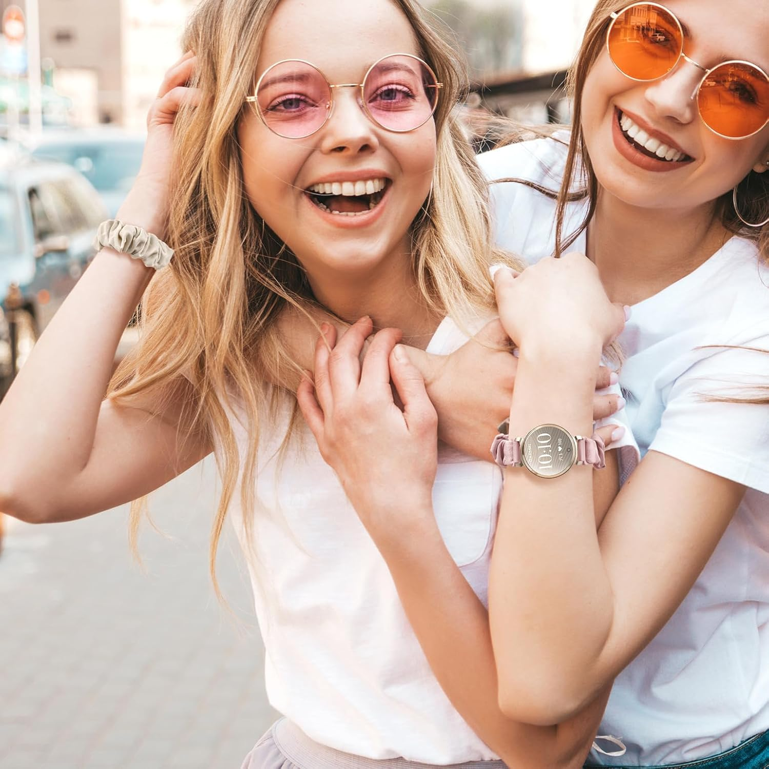 Oanux 2 Pack Stretchy Scrunchie Compatible with Garmin Lily 2 Watch Band, 14Mm Elastic Fabric Cloth Soft Sport Strap Wristband for Lily 2/Lily 2 Active/Classic Women Men image number 3