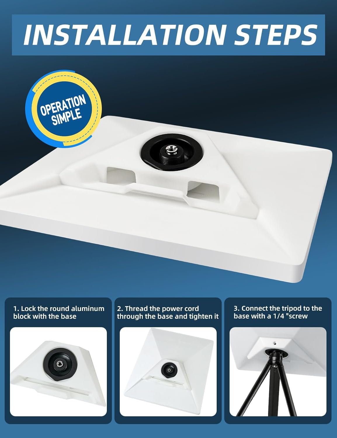 Starlink Mini Tripod - Aluminum Alloy Tripod Mount Adapter for Starlink Mini - 1/4"~20 and 3/8"~16 Threaded，Dish Tripod Adapter, Versatile Compatibility, Sturdy Construction, Easy Tightening image number 5