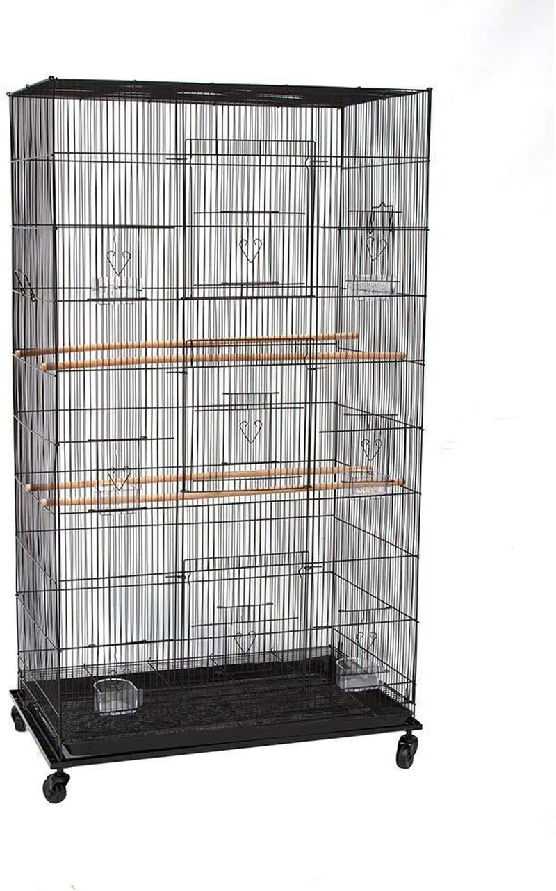 Flight Bird Cage on Castors for Finch Canary Cockatiel Parakeets 75X45X140Cm image number 1