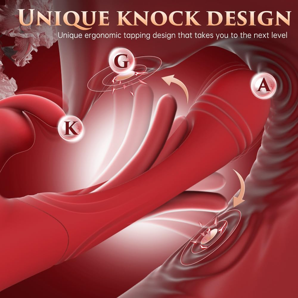 Vibrator Flapping Sex Toys G Spot Adult Toys, Rabbit Vibrators with 12 Flapping & 12 Vibrating Modes Adult Toys, 3 in 1 New Hollow Structure Dildos Vibrator Sex Toys for Women (Red) image number 3