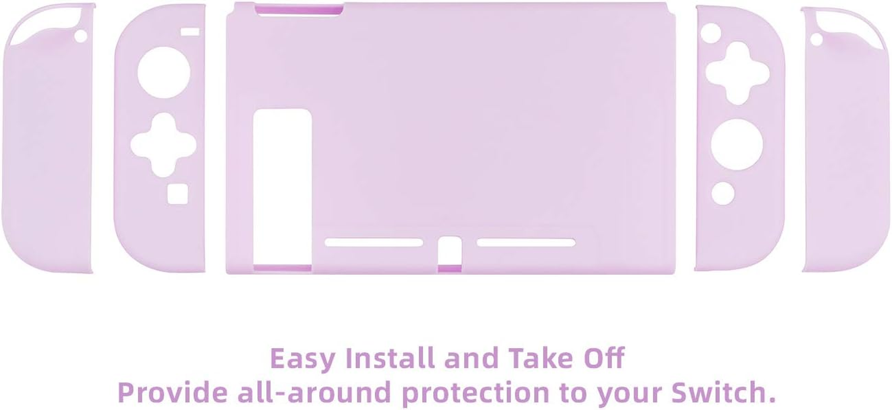 Geekshare Protective Case Slim Cover Case for Switch and Game Console - Shock-Absorption and Anti-Scratch (Lilac Purple) image number 2