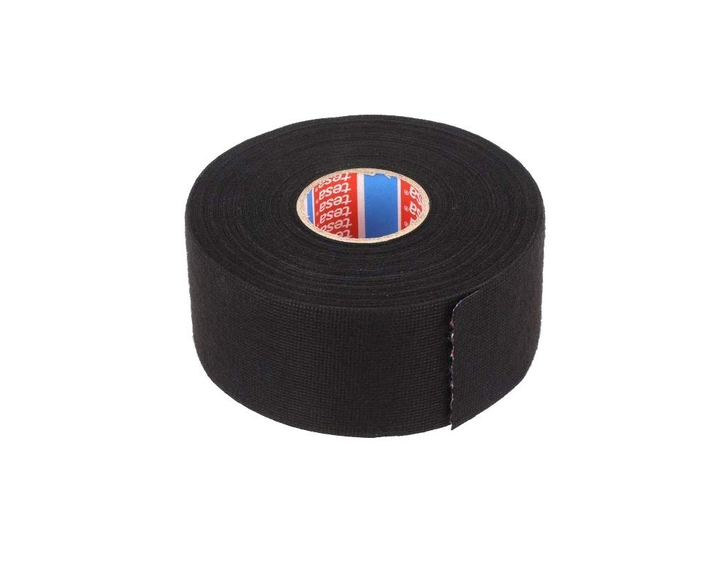 TESA 51608-00008-00 Fabric Tape PET Fleece 51608 Insulation Tape for Cable Harnesses Cotton Tape (38 Mm X 25 M), Black image number 1