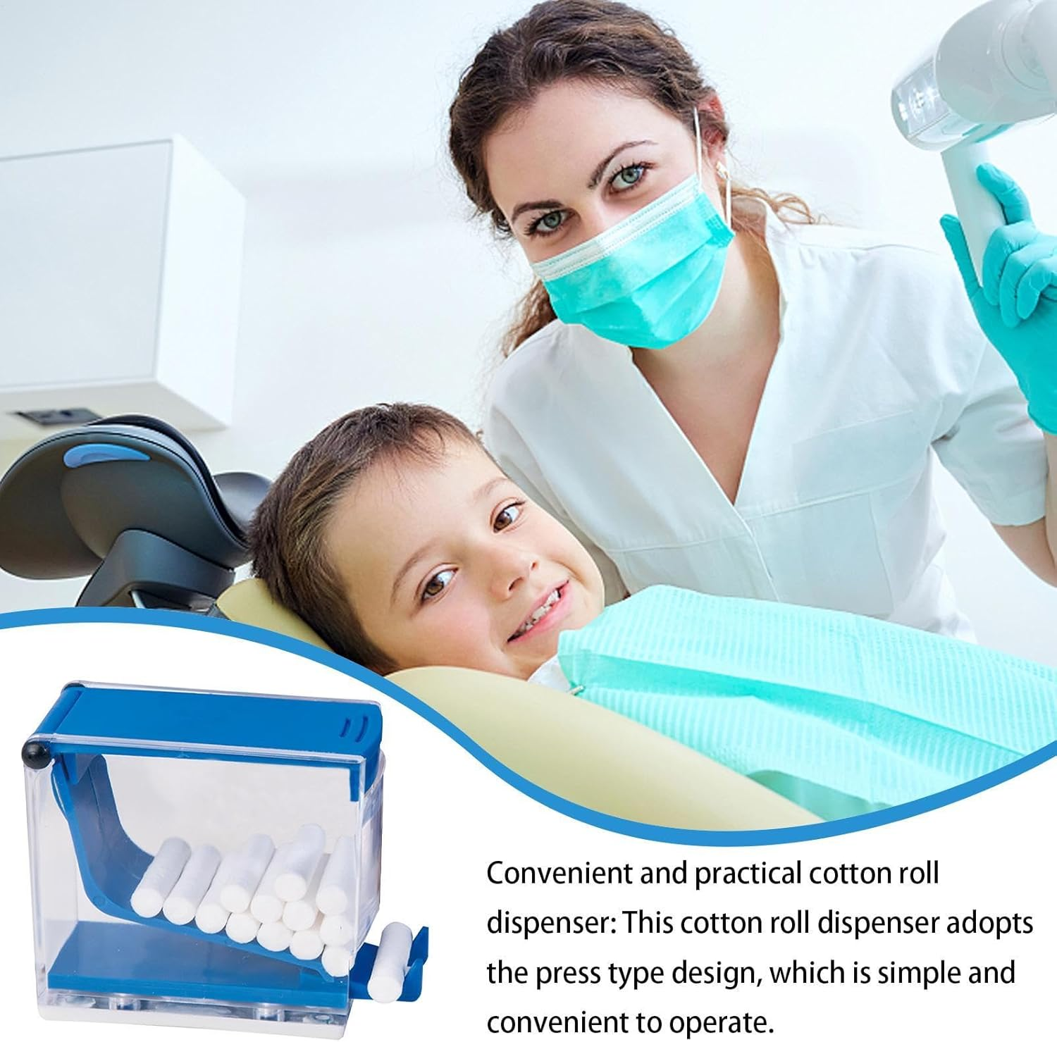 Hygienic Cotton Roll Divider | Transparent Press Type Cotton Roll Holder | Dentist Clinic Container, Pre-Roll Cone Holder Case for Professional Clinic, Dentistry image number 5