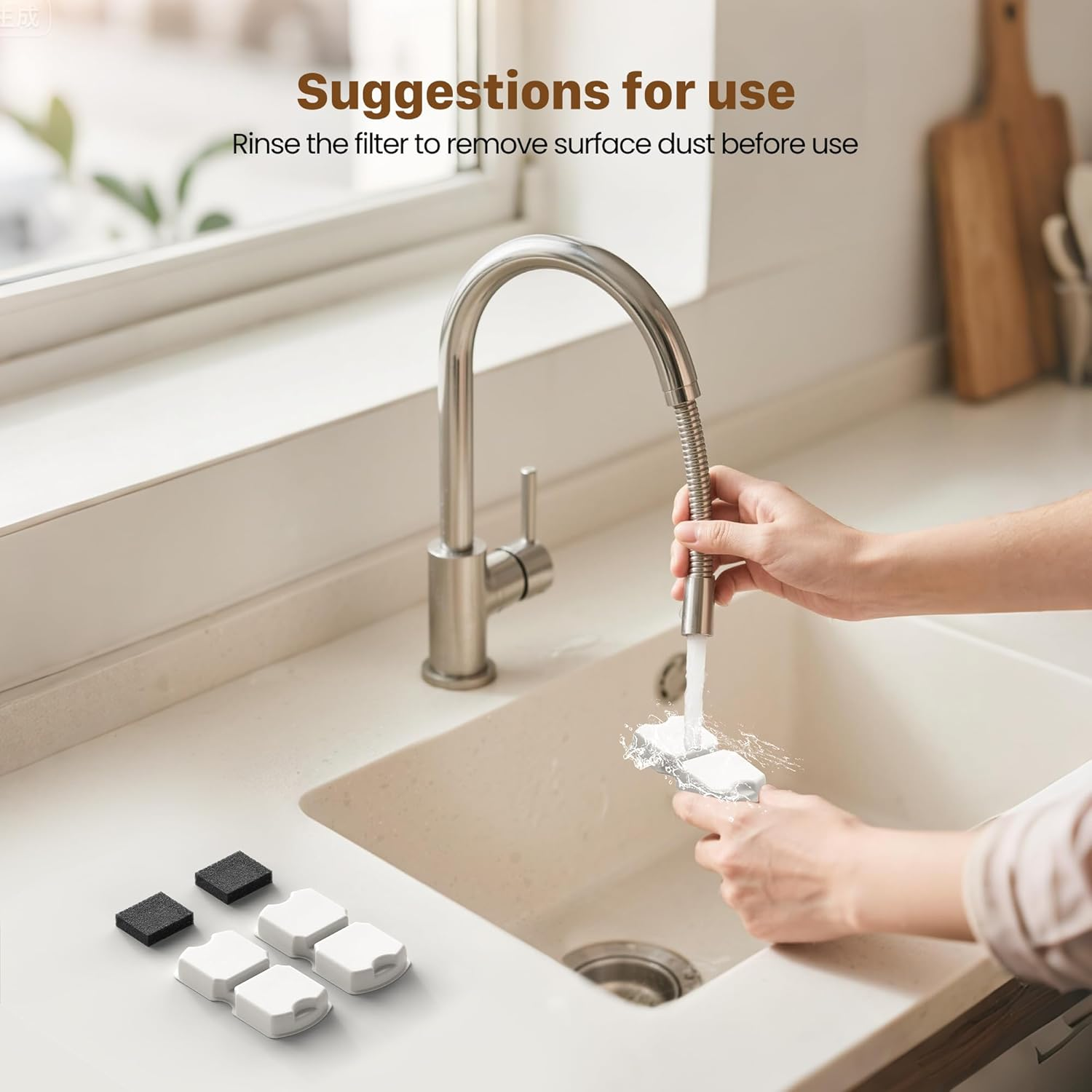 GIOTOHUN Cat Water Fountain Filter Replacement: 12 Filters - 6 Carbon & 6 Foam - Suitable for GIOTOHUN S11 Stainless Steel Cat Fountain