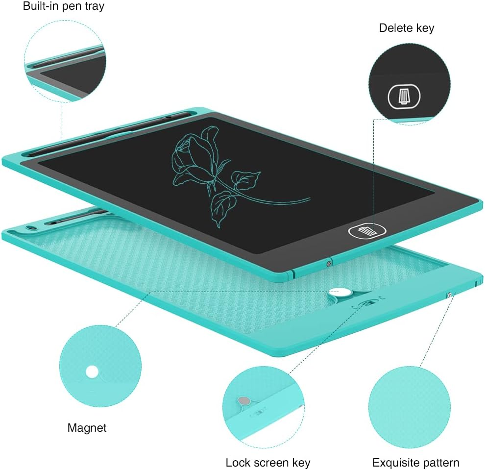 [2 Pack] 8.5 Inches LCD Writing Tablet with 2 Magnets,Tiqus Magnetic Electronic Ewriter Kitchen Memo Notice Fridge Board Magnetic Daily Planner Checklist (Light Blue) image number 6