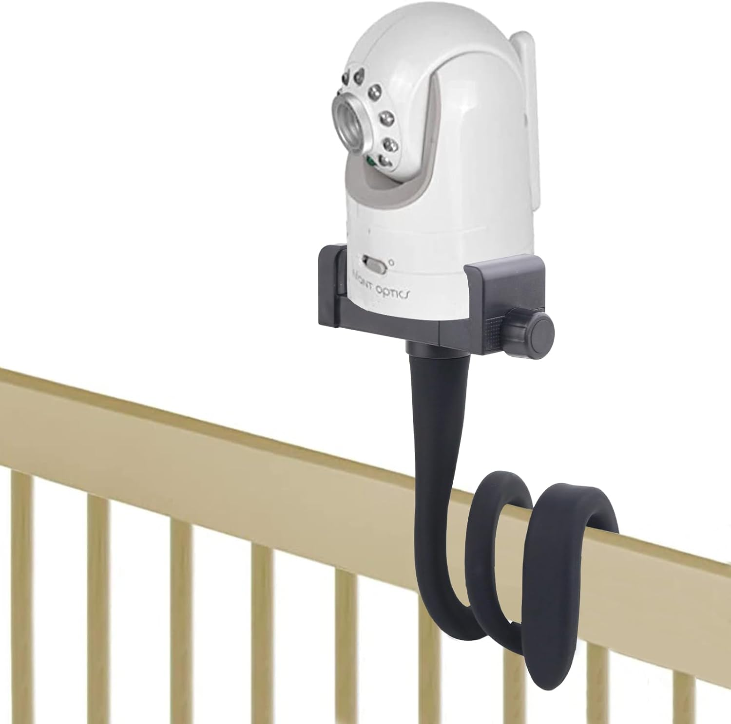 Baby Monitor Mount Camera Shelf Compatible with Infant Optics DXR 8 and Most Other Baby Monitors,Attaches to Crib Cot Shelves or Furniture,Universal Baby Camera Holder,（Black） image number 1