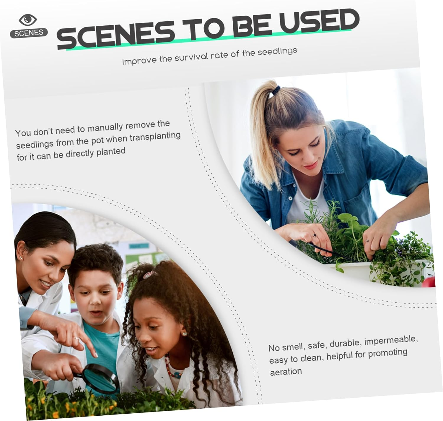 MERRYHAPY Plant Nursery Pots Set Plastic Seedling Trays for Gardening 10-Pack Growing Containers Humidity Dome for Indoor and Outdoor Plant Propagation image number 2