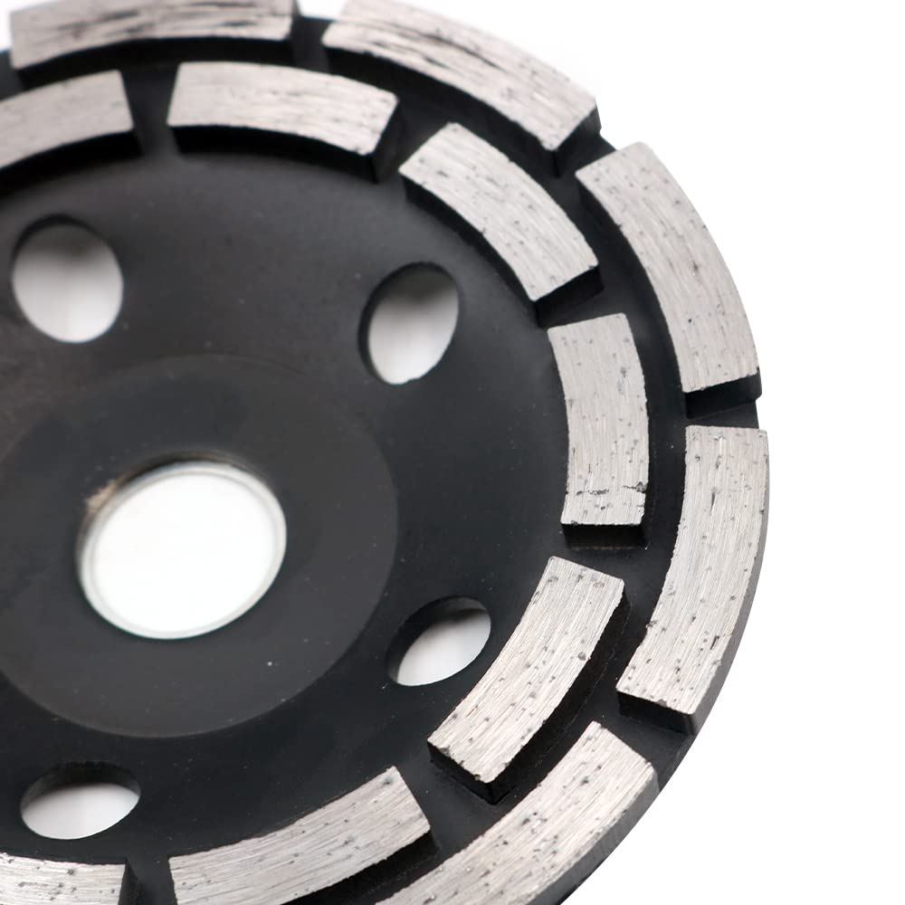 ZONADA 4.9" Double-Row Diamond-Cup Grinding-Wheel Grinding Disc 125Mm for for Concrete and Paint, Epoxy, Mastic, Coating Removal image number 2