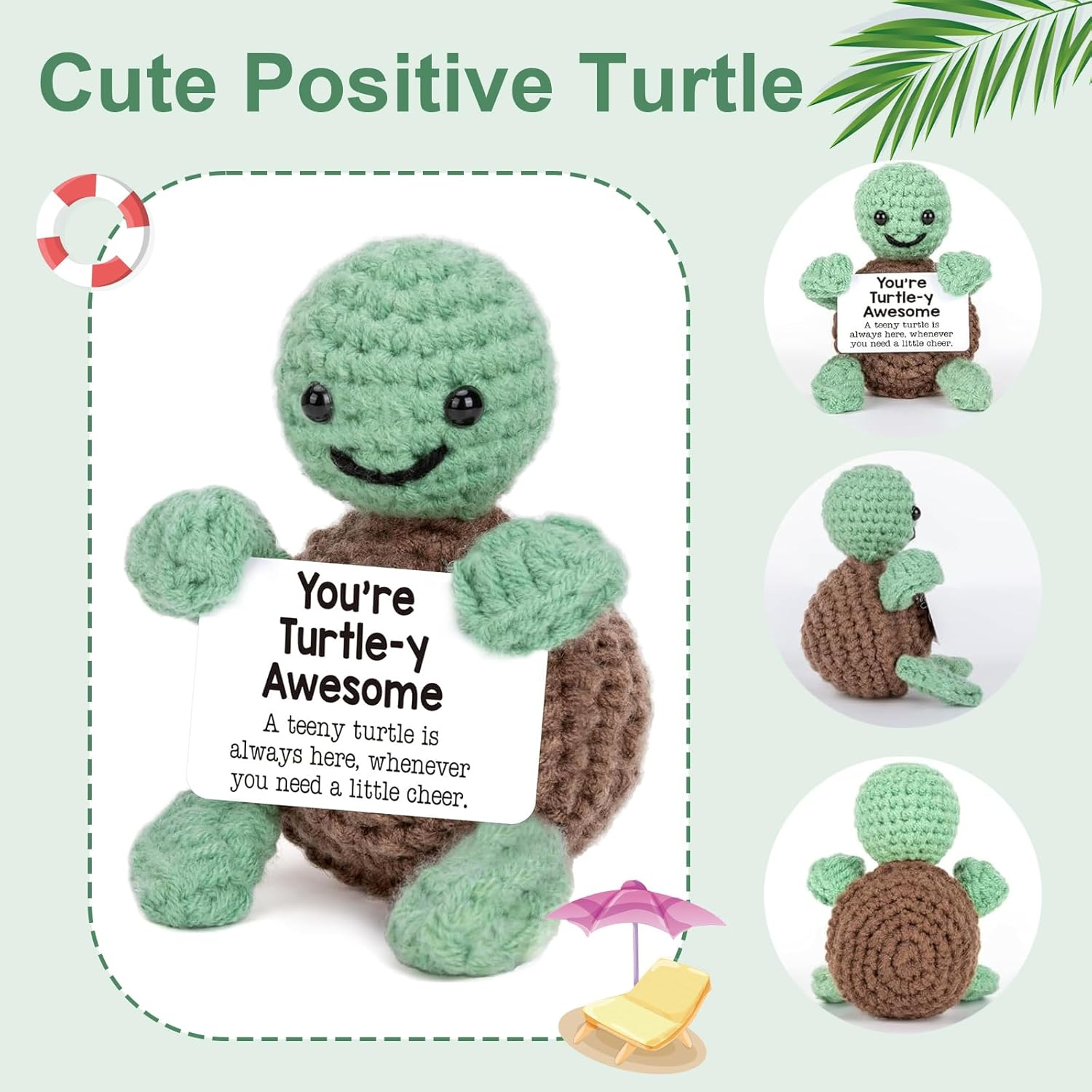 Mini Funny Turtle Gifts - Handmade Emotional Support Crochet Turtle for Women, Men, Girls, Boys - Perfect for Birthdays, Easter, Graduation, and Teacher Appreciation