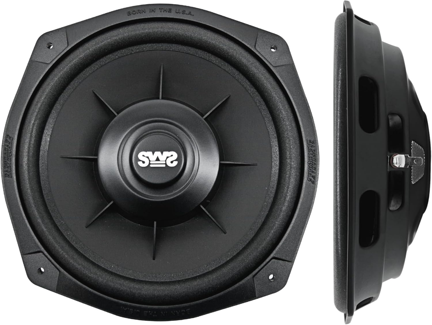Earthquake Sound X84SWS 8-Inch Shallow Woofer System Under-The-Seat Subwoofers with Gaskets, 4-Ohm (Pair)