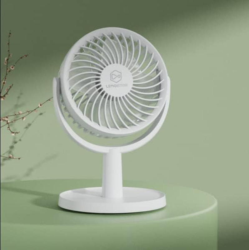 4 Speeds Small Desk Fan with Strong Airflow, Personal Portable Mini USB Fan, Quiet, 310 Degree Rotation, Detachable, Easy to Clean, Lightweight, 4 Inch, for Bedroom, Desk, Home (White, 4 Inch) image number 7