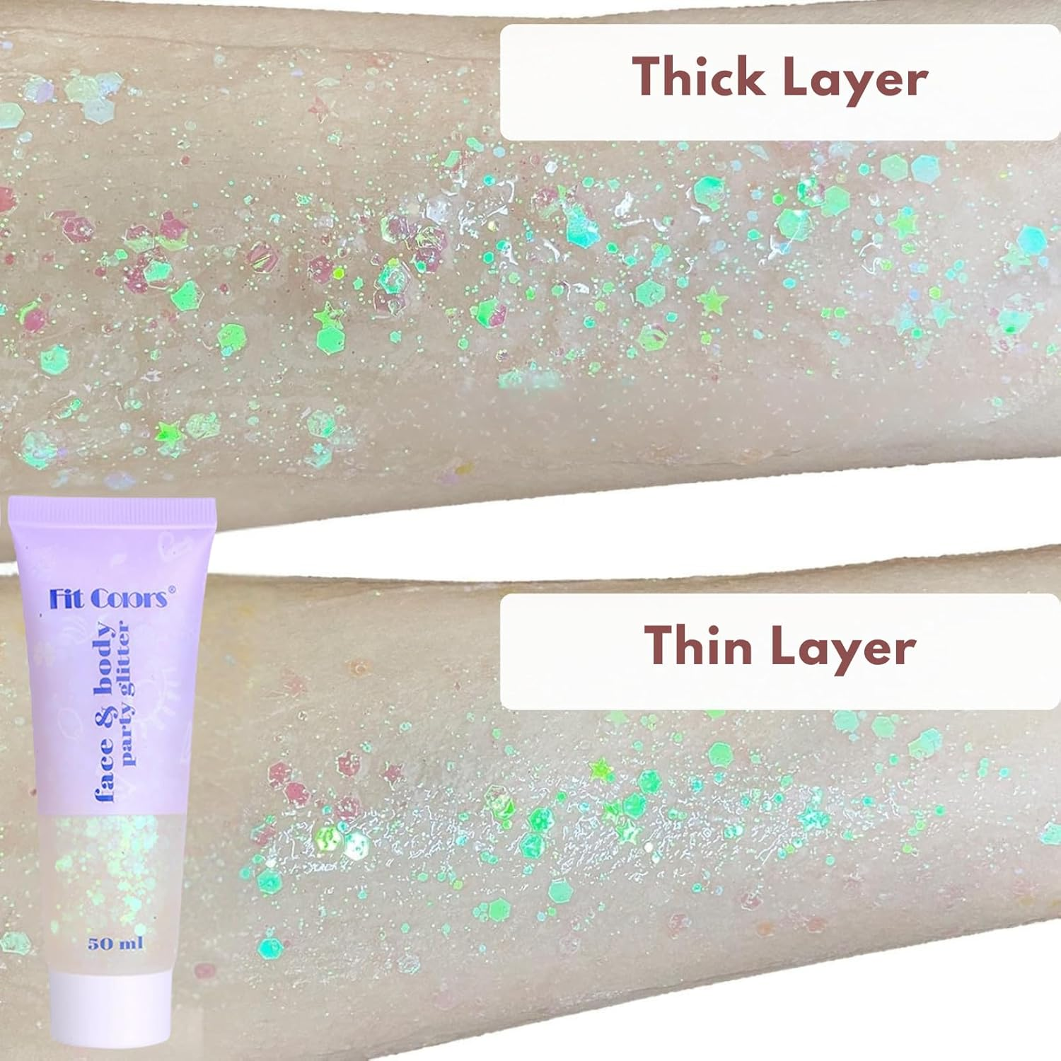 Face Body Glitter, JOMWEN Hair Glitter Sparkles Chunky Face Glitter Gel for Girls Makeup Singer Concerts Music Festival Rave Accessories, Sequins Face Paint (White+Silver+Pink) image number 5