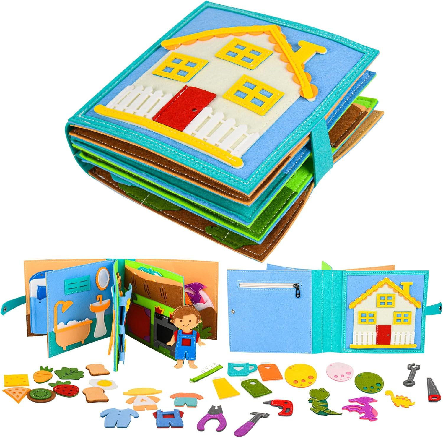 Busy Board, Toddler Travel Toys, Quiet Book, Sensory Toys for Toddlers 2 3 4, Montessori Toys for Toddler Activities Board, Educational Toys for 2 Year Old Girls Boys Gift image number 5