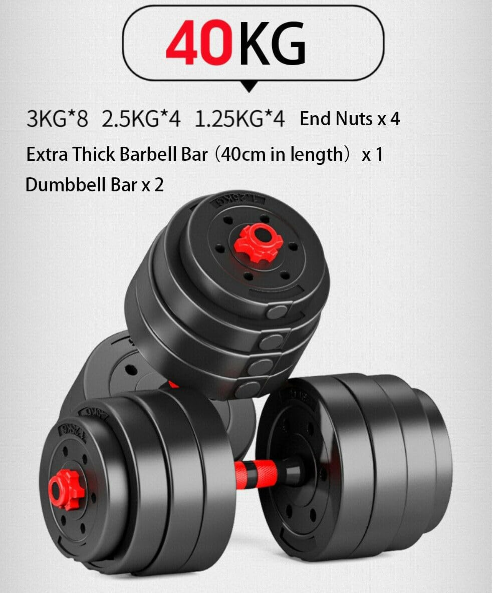 Fitness Master 40Kg Adjustable Dumbbell Set Barbell Home GYM Exercise Weights image number 5