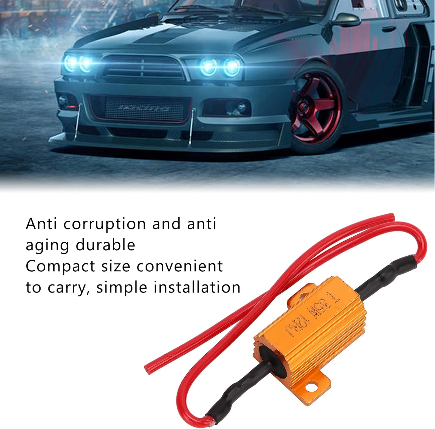 2Set 35W Resistance Decoder, Abs Load Indicator Resistor with Aluminum Alloy, anti Flashing Resistance Decode Load Resistor for Decoder Resistor image number 1