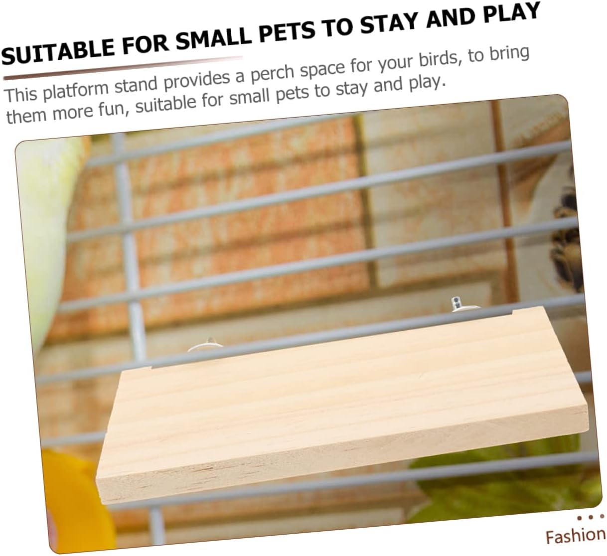 ERINGOGO Bird Perch Platform Flat Wooden Parrot Playground Durable Cockatiel Accessory for Bird Cage Natural Wood Design for Exercise Balance Improvement - Khaki image number 4